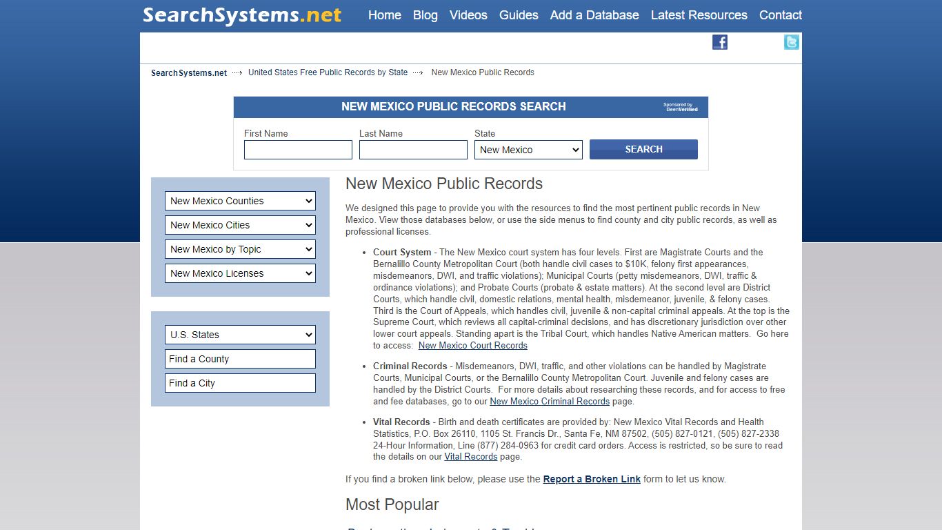 New Mexico Public Records Search